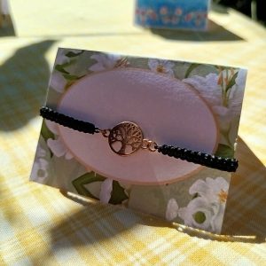 Βραχιολάκι μακραμέ μαύρο με δέντρο της ζωής
